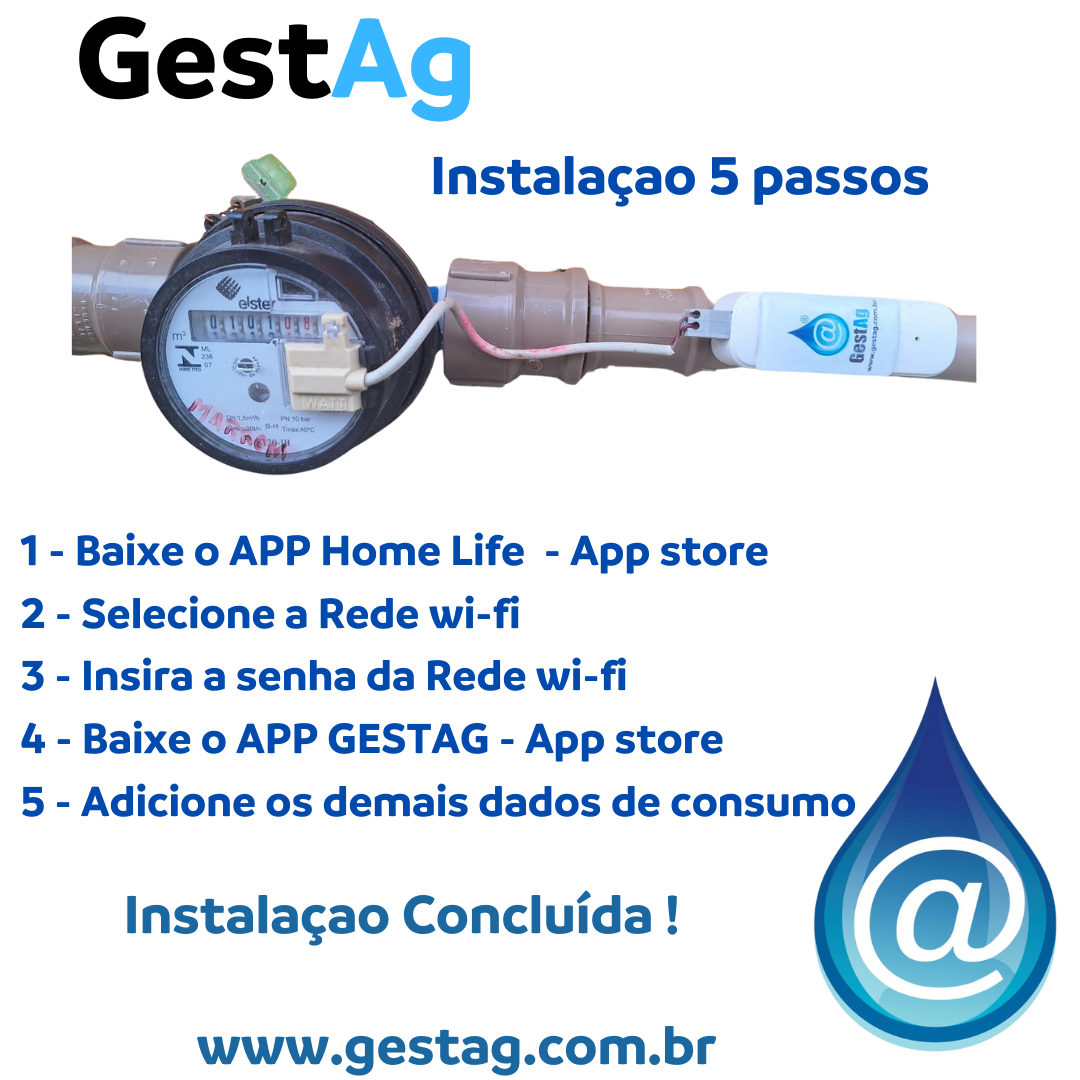 Infográfico de instalação em 5 passos